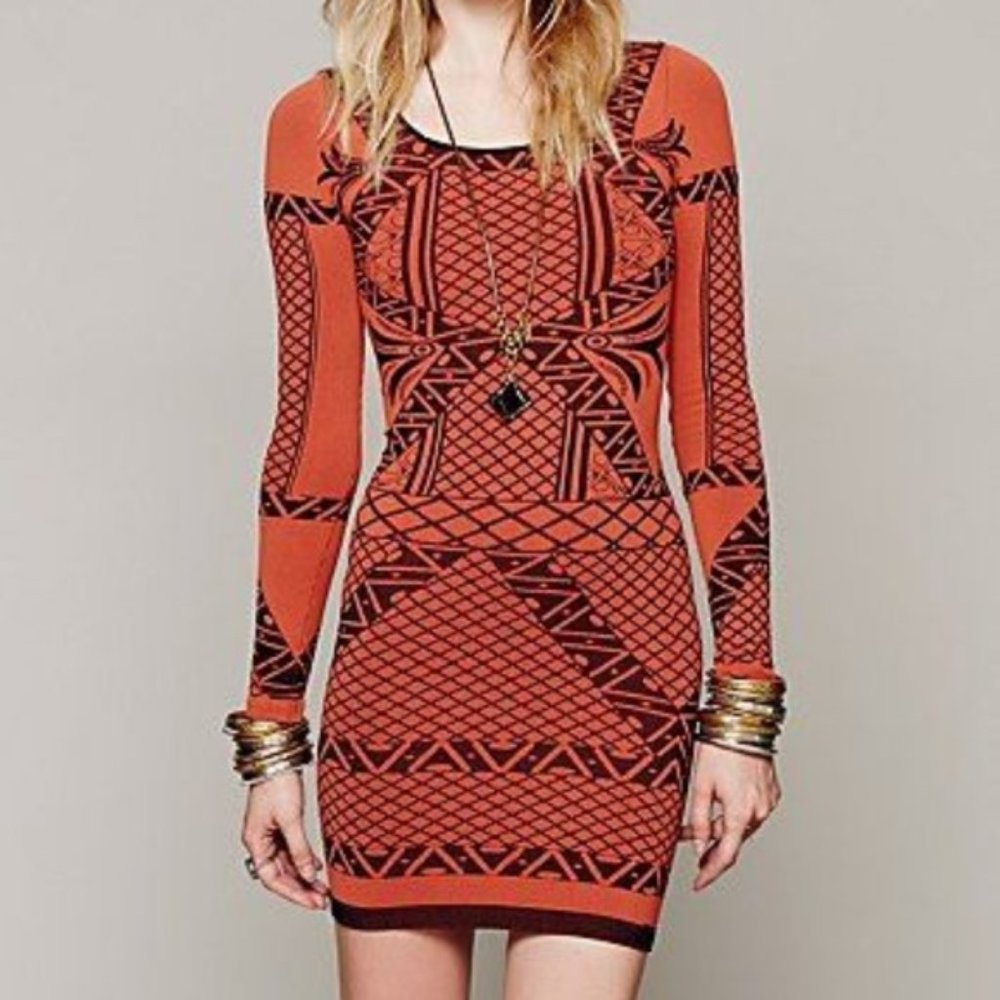 Intimately Free People Angels of Intarsia Stretch Bodycon Dress Size xs/s
